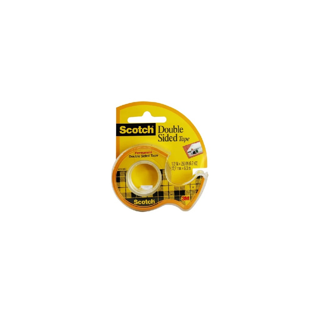 3M Scotch Double Side Tape 12.7mm 6.3m WD 1r 3M SCOTCH DOUBLE SIDED TAPE WITH DISPENSER 1/2" X 250" - Image 1