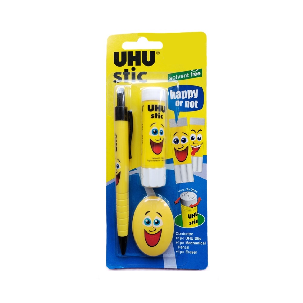 UHU stic 8.2g happy or not set UHU STIC 8.2G HAPPY OR NOT GLUE STICK SET - Image 1