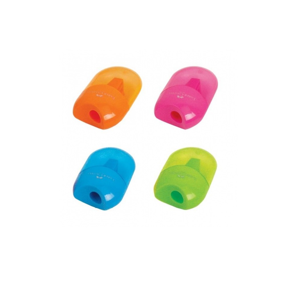 faber castell 183502 mini apple sharpener 4 colour FABER-CASTELL SHARPENER 183502 SINGLE HOLE MINI APPLE - Image 1