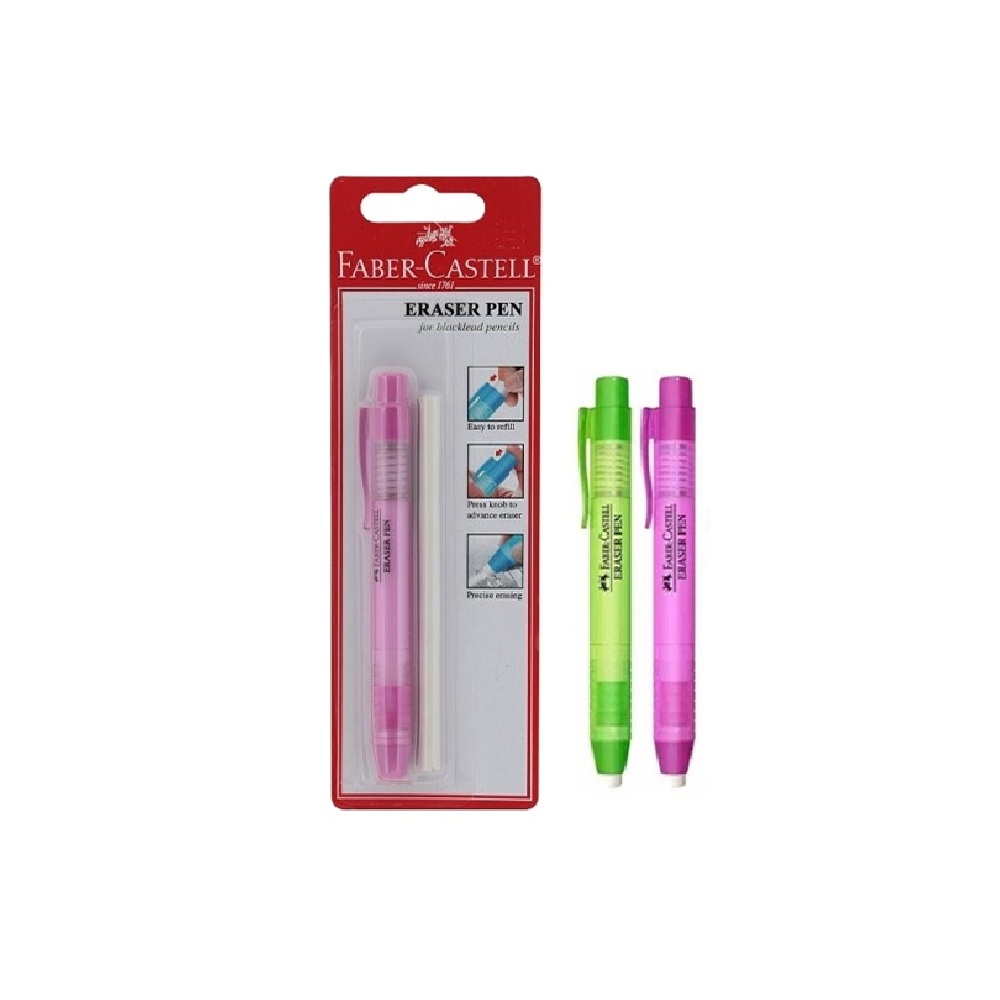 faber castell 185920 ERASER PEN FABER-CASTELL ERASER PEN HOLDER WITH 1 REFILL - Image 1