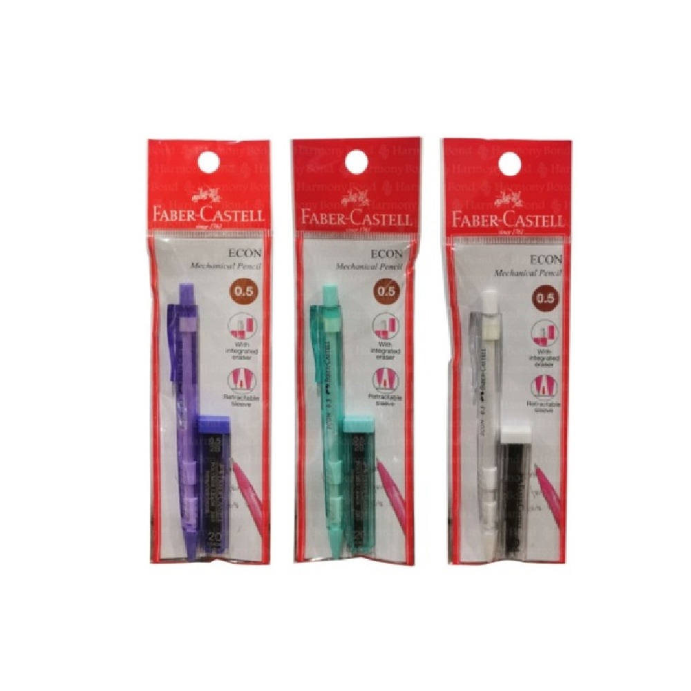 faber castell ECON 134205 (134201N) mechanical pencil WE PE GN FABER-CASTELL MECHANICAL PENCIL ECON 134201N 0.5MM - Image 1