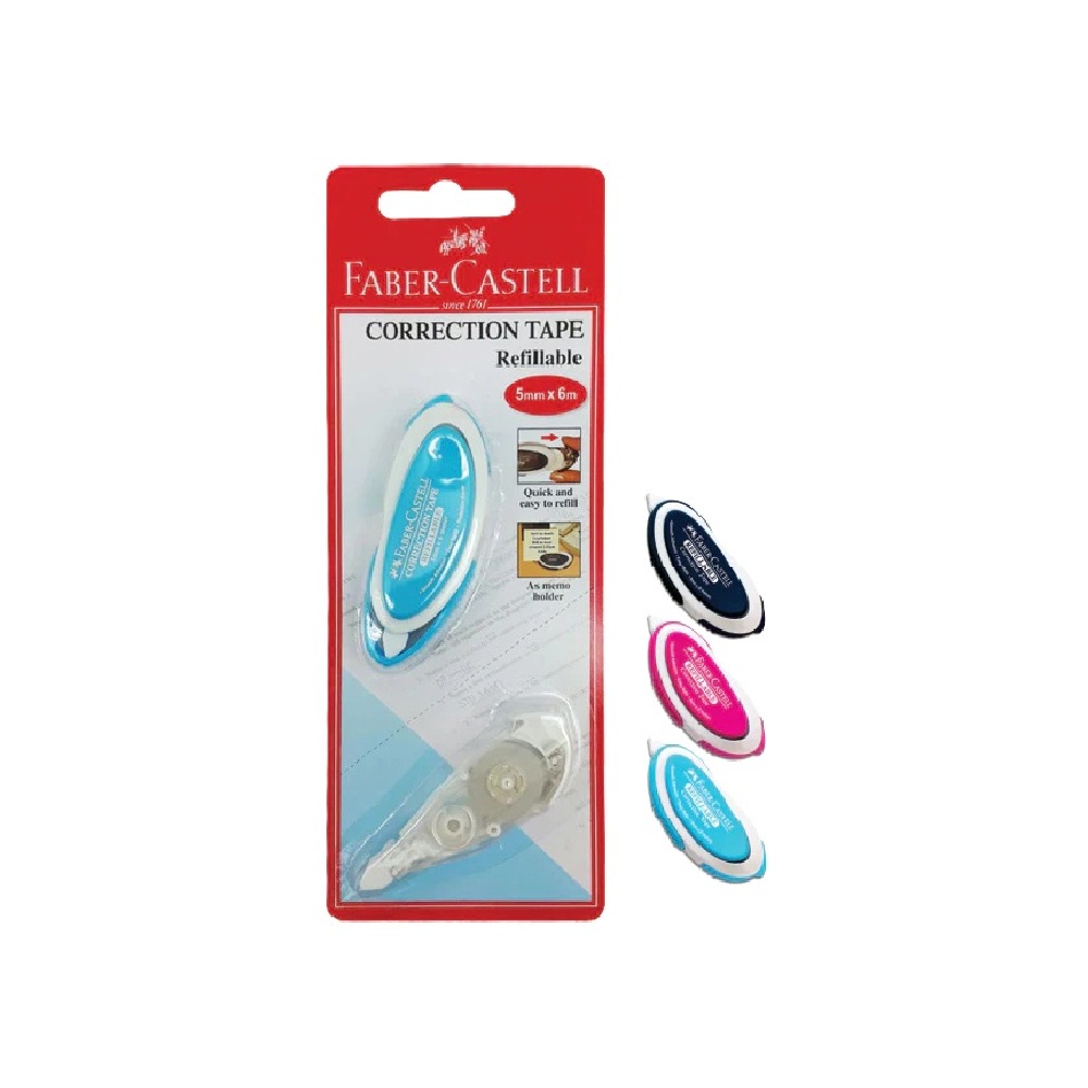 faber castell correction tape 169102 free 1 refill FABER-CASTELL CORRECTION TAPE 169102 1PC+ 1 REFILL - Image 1