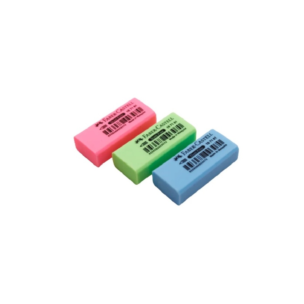 faber castell eraser 187161 3 pastel colour FABER-CASTELL DUST-FREE ERASER PASTEL 187161, 1PC - Image 1