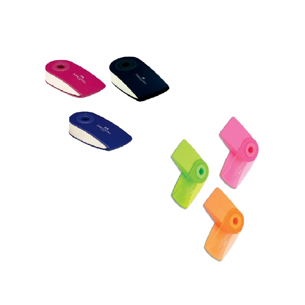 faber castell sleeve mini eraser 6 colour FABER-CASTELL ERASER SLEEVE MINI PVC-FREE - Image 1