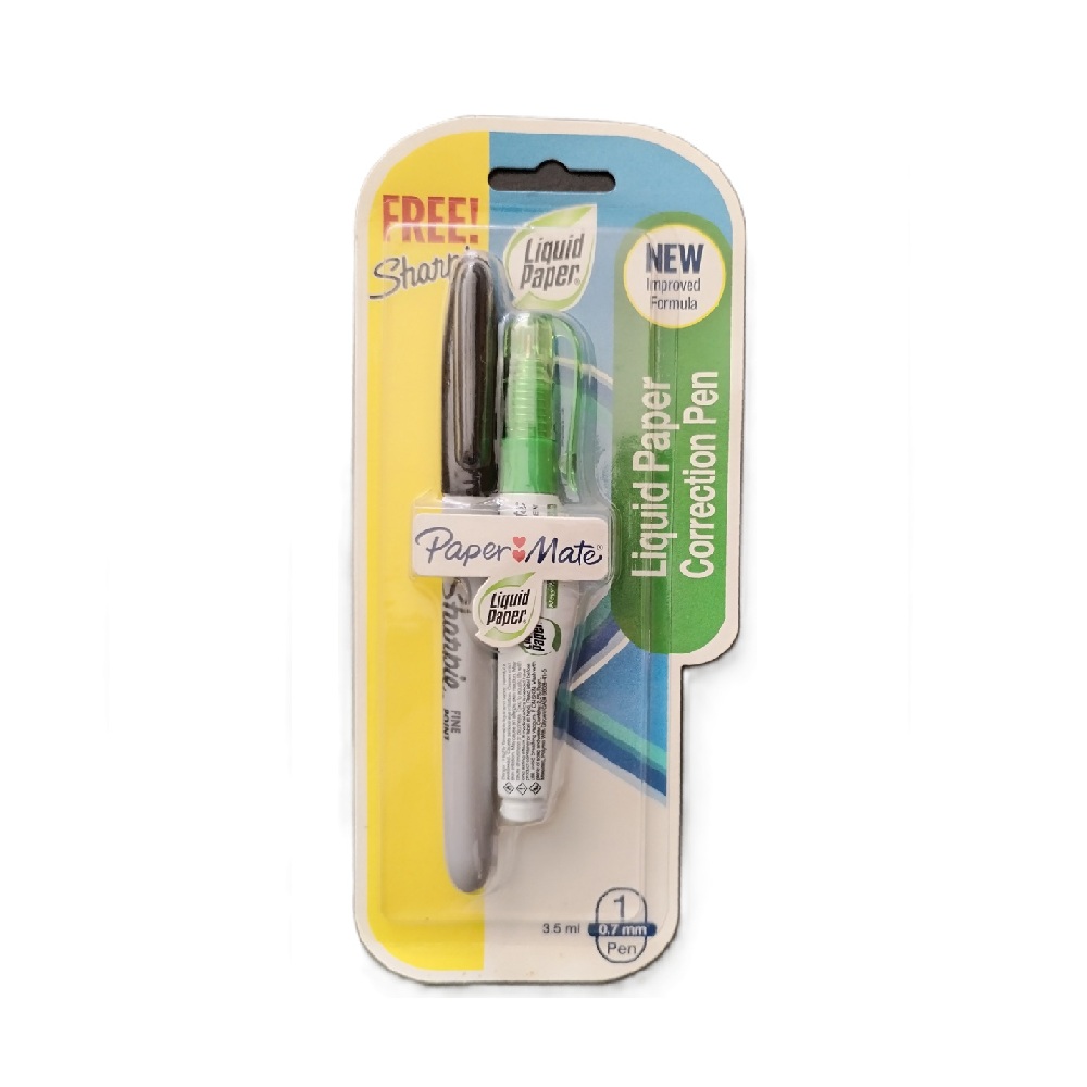 papermate liquid paper free sharpie PAPER MATE LIQUID PAPER 3.5ML 0.7MM WITH SHARPIE MARKER - Image 1